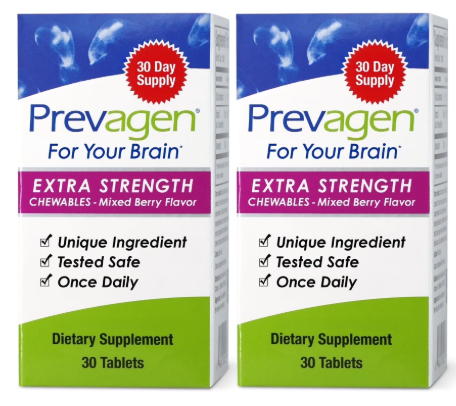 Prevagen Extra Strength Chewable Mixed Berry - 30 Tablets - 2 Pack (60 Day Supply)