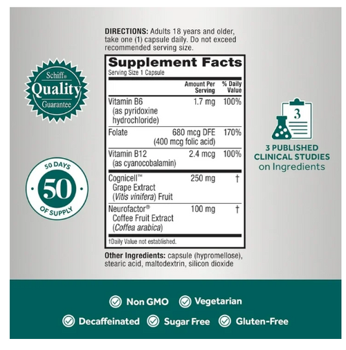 Neuriva Memory 3D Brain health Supplement - 30 Capsules - 2 Pack (60 Day Supply)