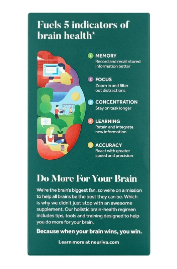 Neuriva Original Brain Health Memory Support - 30 Capsules - 2 Pack (60 Day Supply)
